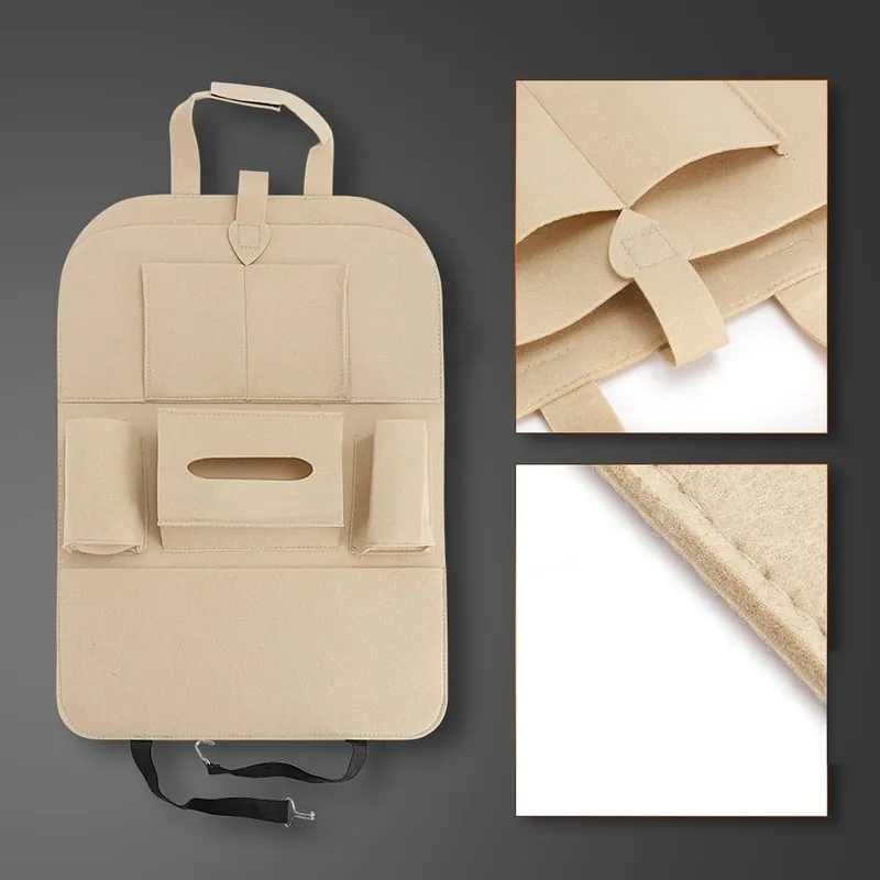 Organizator auto universal pentru scaun auto, 56x41 cm, bej Preț redus